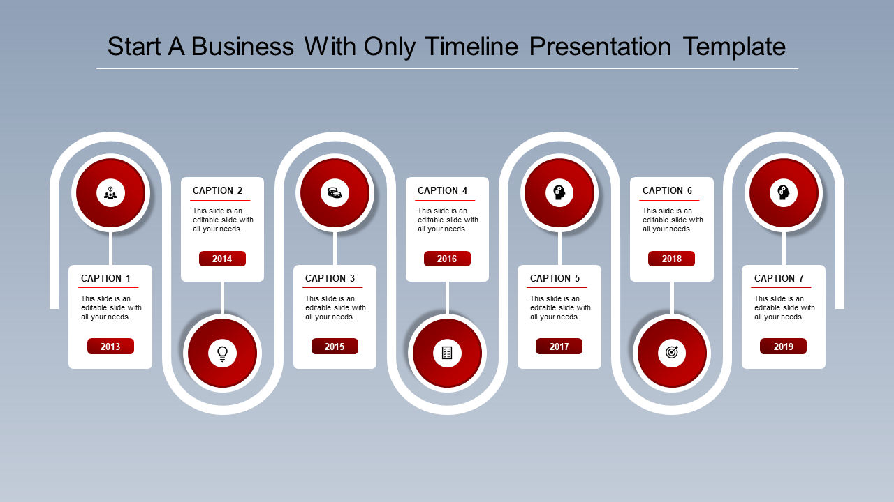 Crimson Business Timeline PowerPoint Slide